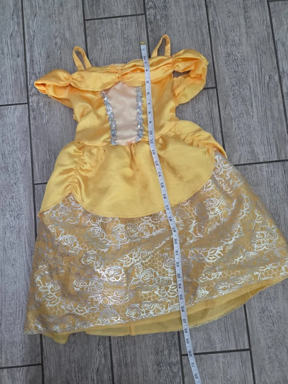 Disney Belle Cosplay Princess Yellow Costume Dress Girls Size 4-6X
